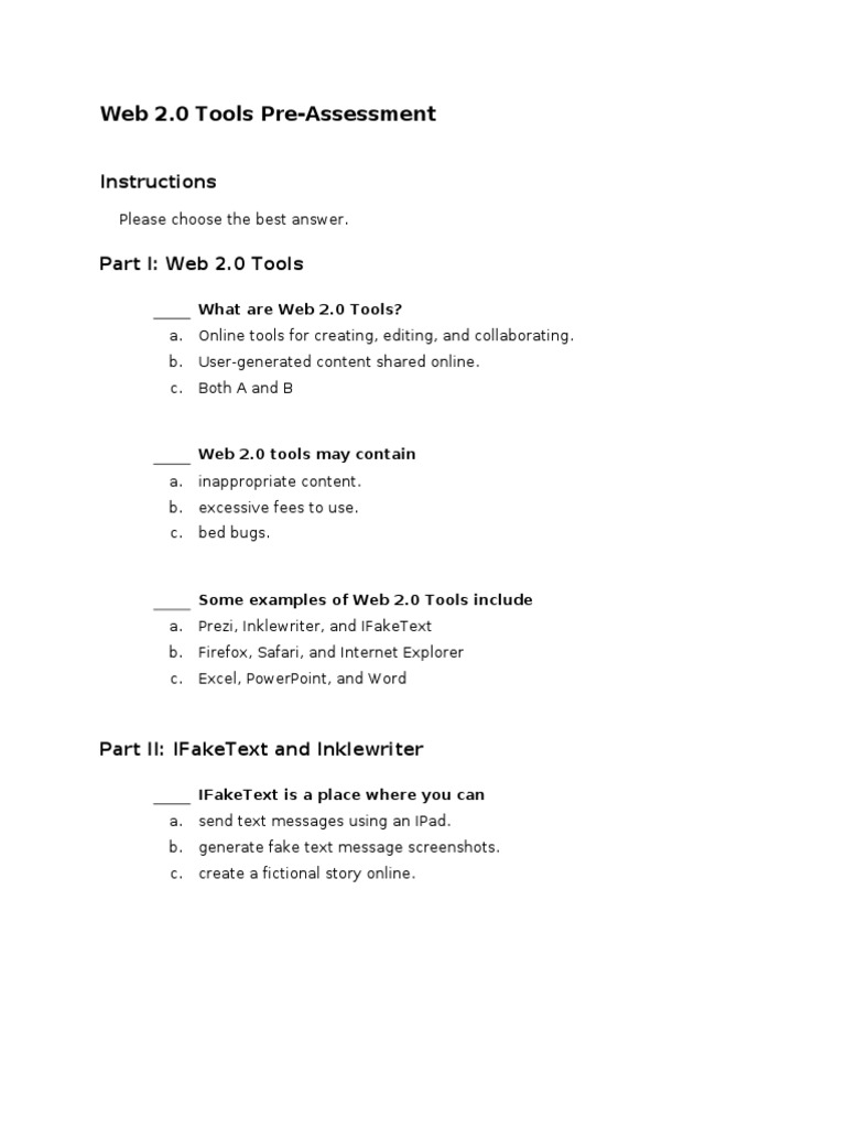 Online Module Pre-Assessment | PDF