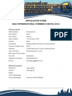 Application Form BISS 2013