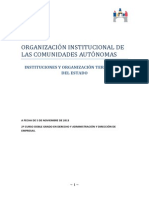 Organización Institucional de Las Comunidades Autónomas