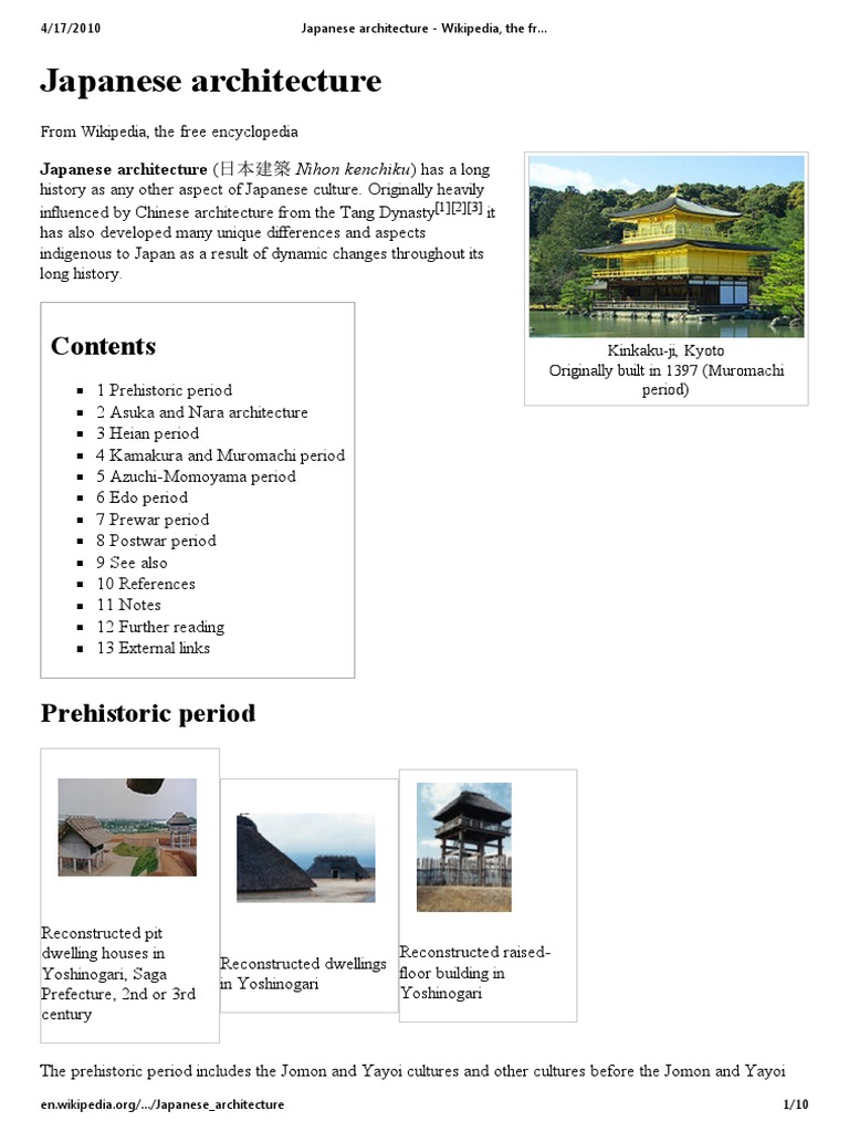 Japanese architecture (日本建築 Nihon kenchiku) has a long | PDF | Japan ...