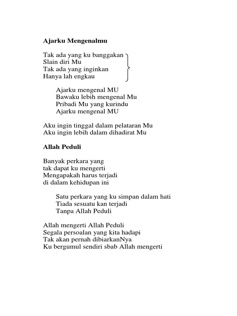 Lirik Lagu Rohani Docx