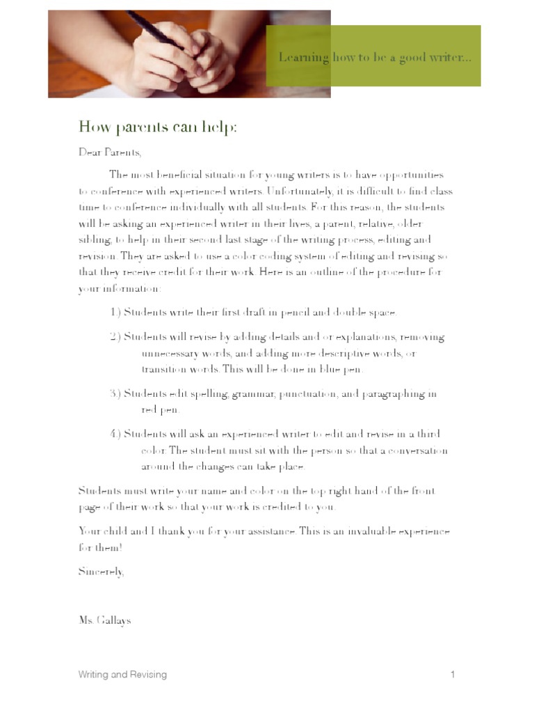 Parent Involvement in Letter Revision | PDF | Language Arts & Discipline