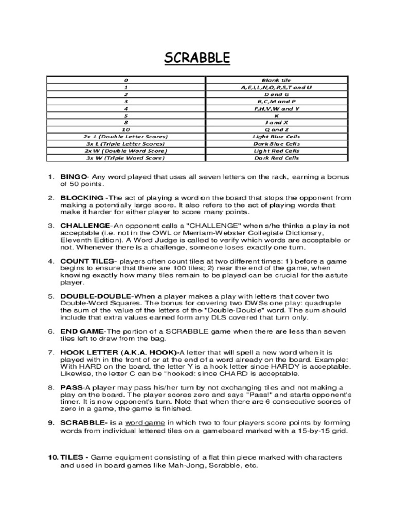 Scrabble | PDF