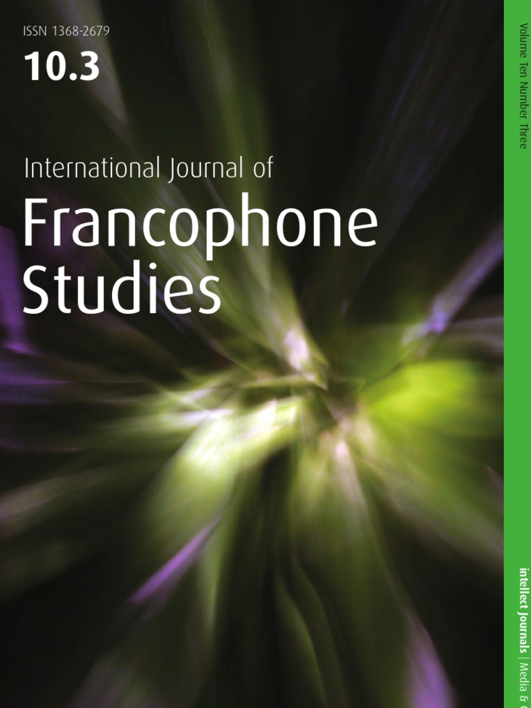 International Journal of Francophone Studies Volume 10 Issue 3