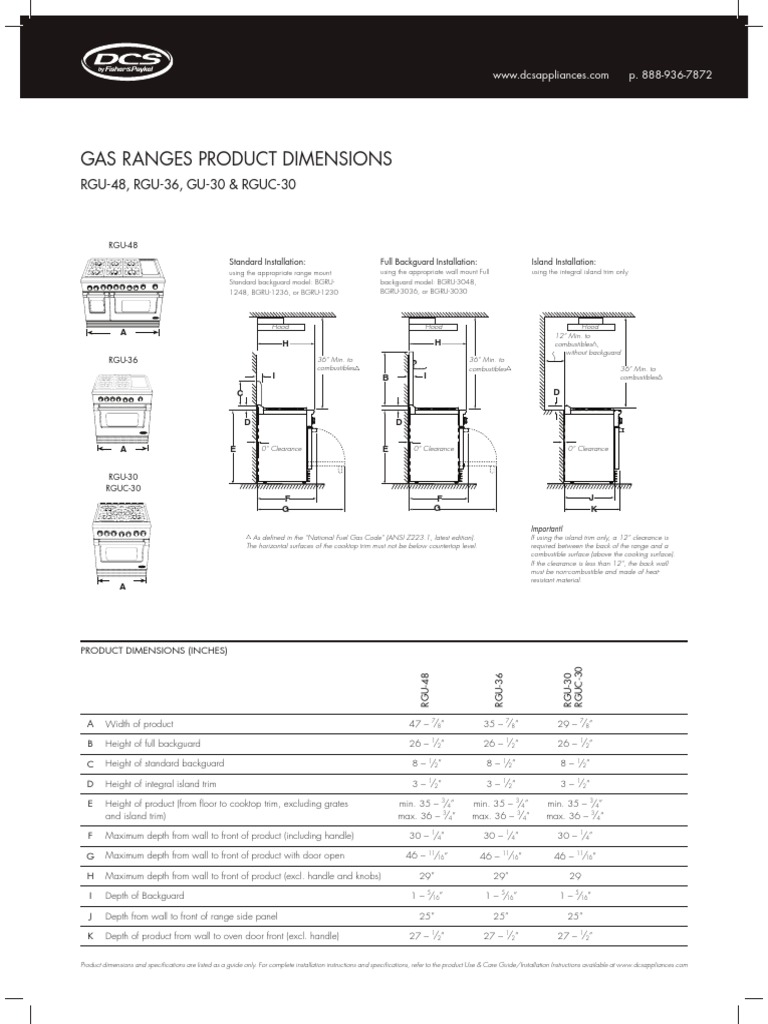 2 DCS Gas Ranges Install Sheets 070111 HR Countertop