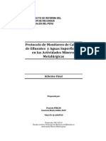 Protocolo de Monitoreo de Calidad de Efluentes y Aguas Superficiales en Las Actividades Minero-Metalúrgicas