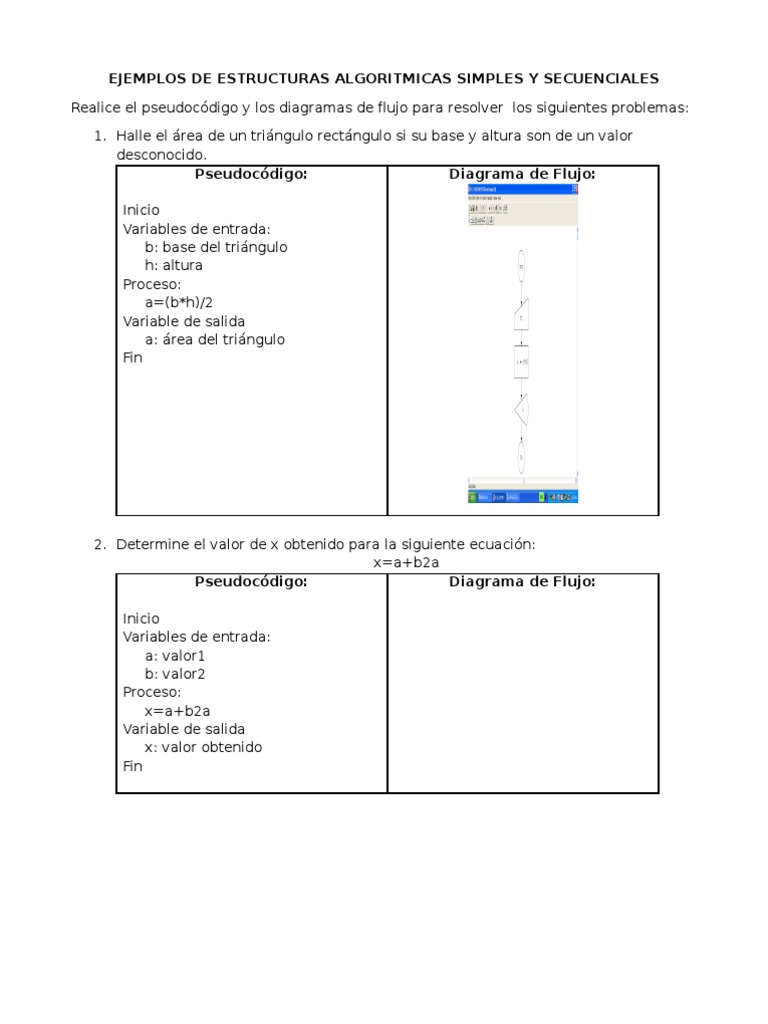 Ejemplos de Estructuras Algoritmicas Simples y Secuenciales | PDF