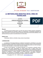 Metodologia Didactica en El Area de Tecnologia PDF