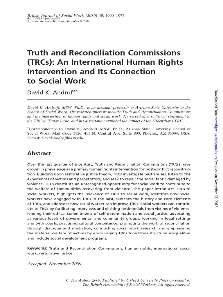 BR J Soc Work 2010 Androff 1960 77 | PDF | Violence | Victimology