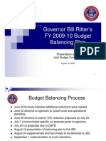 Governor Bill Ritter's FY 2009 10 Budget FY 2009-10 Budget Balancing Plan