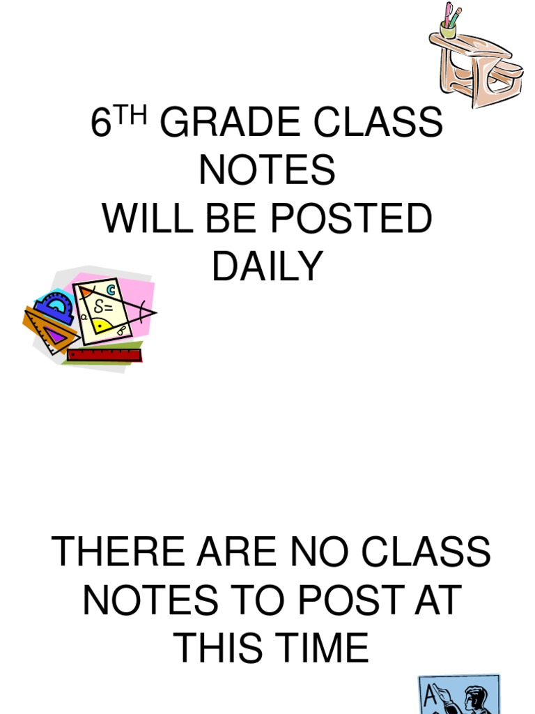Daily Grade 6 Class Notes Update | PDF