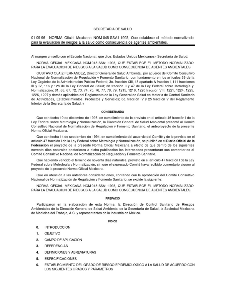 NOM048SSA11993 Organismos Biología Celular