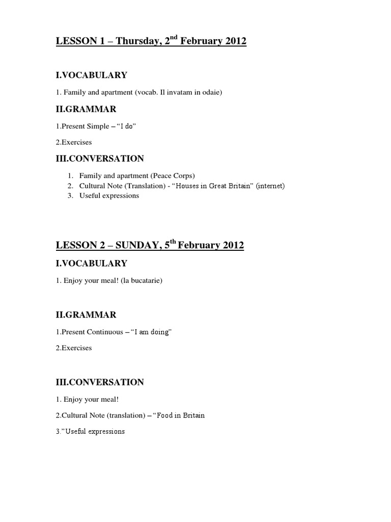 English Lessons for Beginners | PDF | Language Arts & Discipline ...