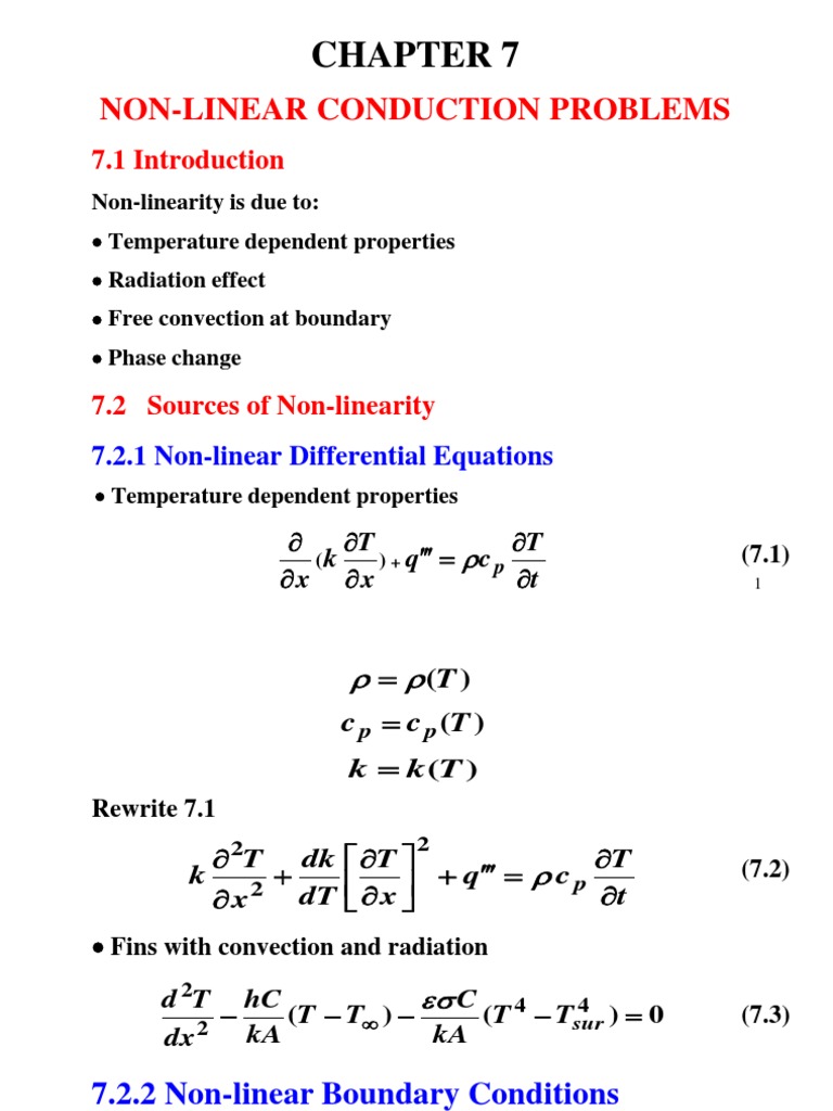 Non-Linear Conduction Problems Overview | PDF | Nonlinear System | Heat ...