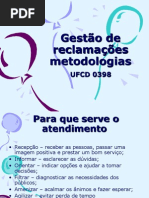 Apoio pos venda e tratamento de reclamações