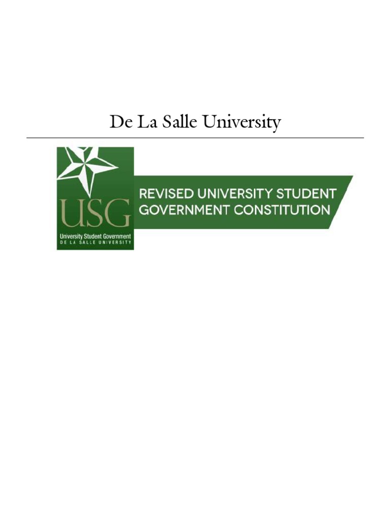 Revised USG Constitution of DLSU | PDF | Committee | Quorum