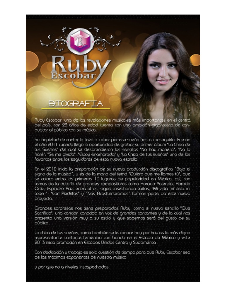 Biografia - Ruby Escobar | PDF