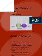 Acids and Bases in Solution: Chapter 3, Section 3