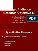 Target Audience Research Objective II