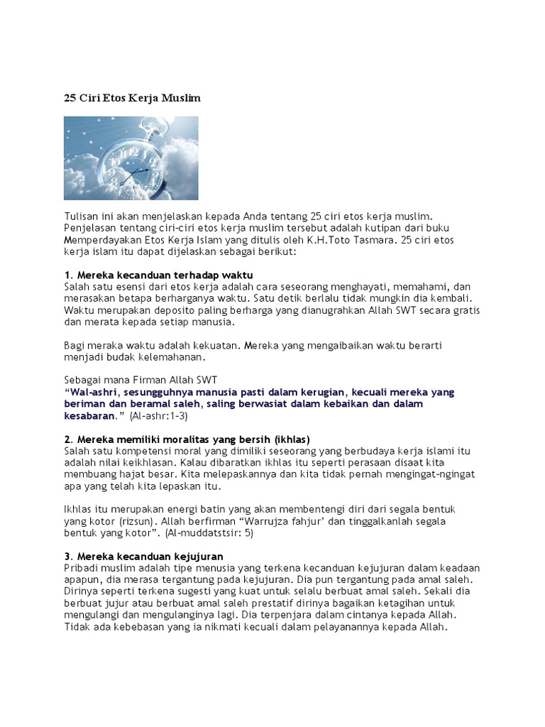 Etos Kerja Muslim