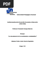 Decadencia de Los Movimientos Estudiantiles