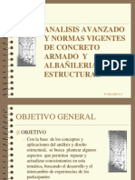 analisis avanzado y normas vigenres de concreto armado y albañilería estructural