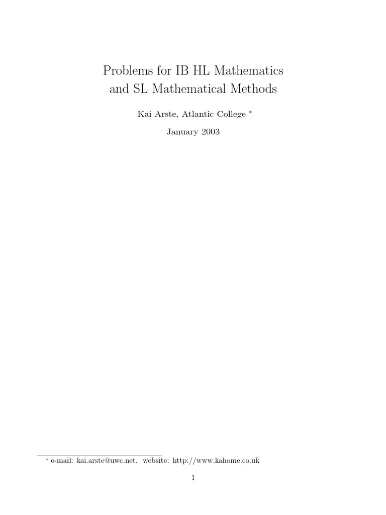 HL Math Problems | PDF | Quadratic Equation | Factorization