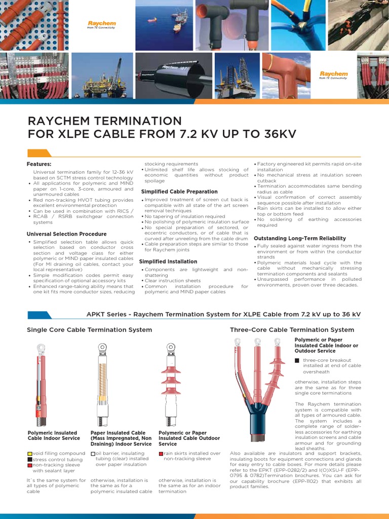 Raychem Catalogue - APKT - 7.2kV To 36kV | PDF | Electric Power ...