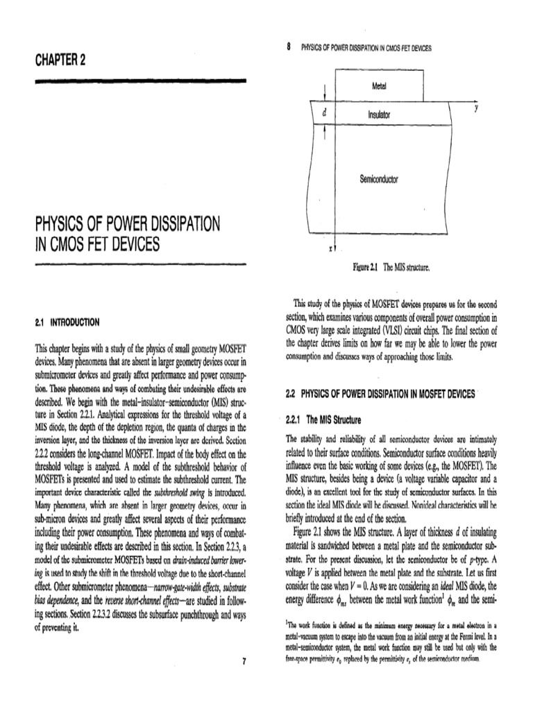 Power Dissipation in CMOS MOSFETs | PDF | Mosfet | Field Effect Transistor