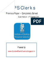 IBPS Clerks Previous Paper - Guide4BankExams