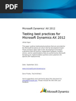 Testing Best Practices for Microsoft Dynamics AX 2012