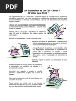 voce e um supervisor de um call center