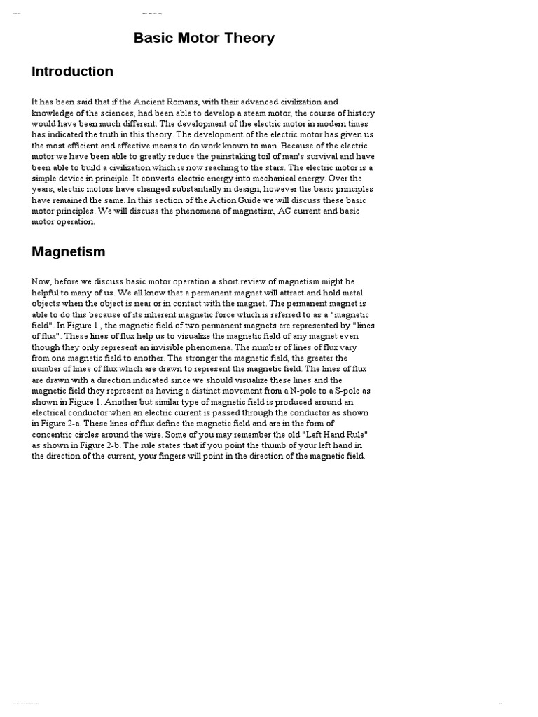Reliance Basic Motor Theory PDF Induction