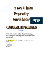 Corporate Finance Fin622 Short Note