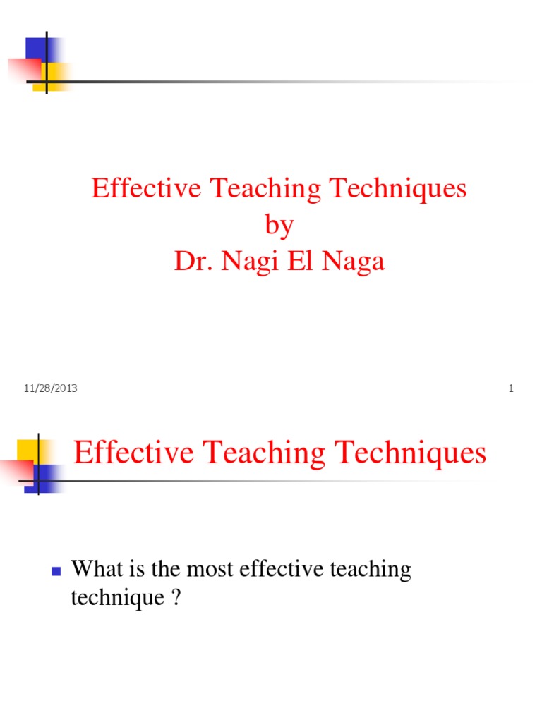 Effective Teaching Techniques Overview | PDF