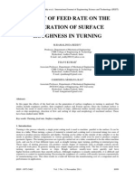 Effect of Feed Rate On The Generation of Surface Roughness in Turning
