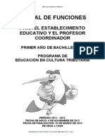 Manual Del Profesor Coordinador Para Primero de Bachillerato 2013-2014