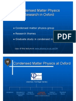 Condensed Matter Oxford