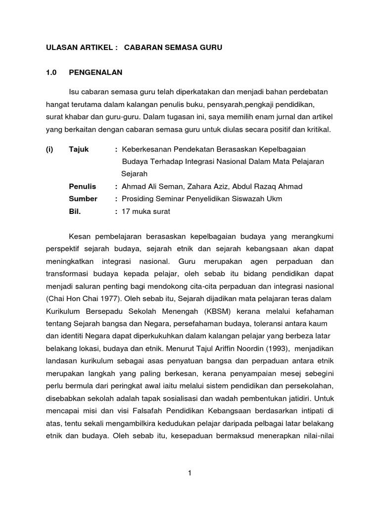 Ulasan Ringkas Jurnal Dan Artikel 2 Pdf