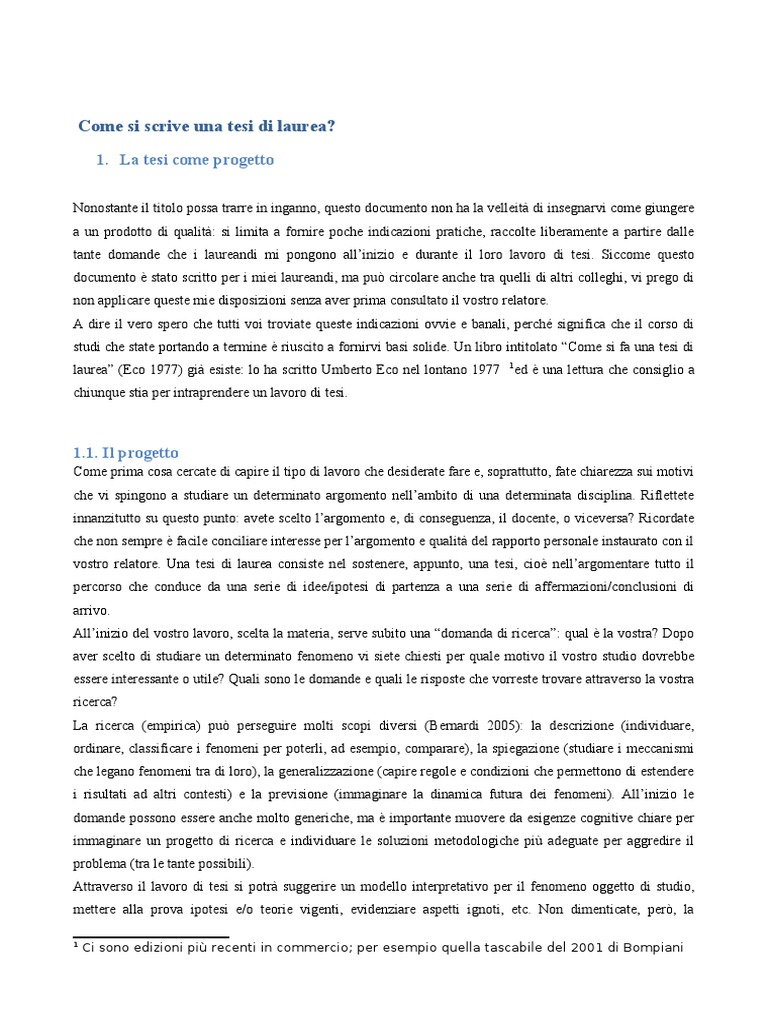 Come Si Scrive Una Tesi Di Laurea