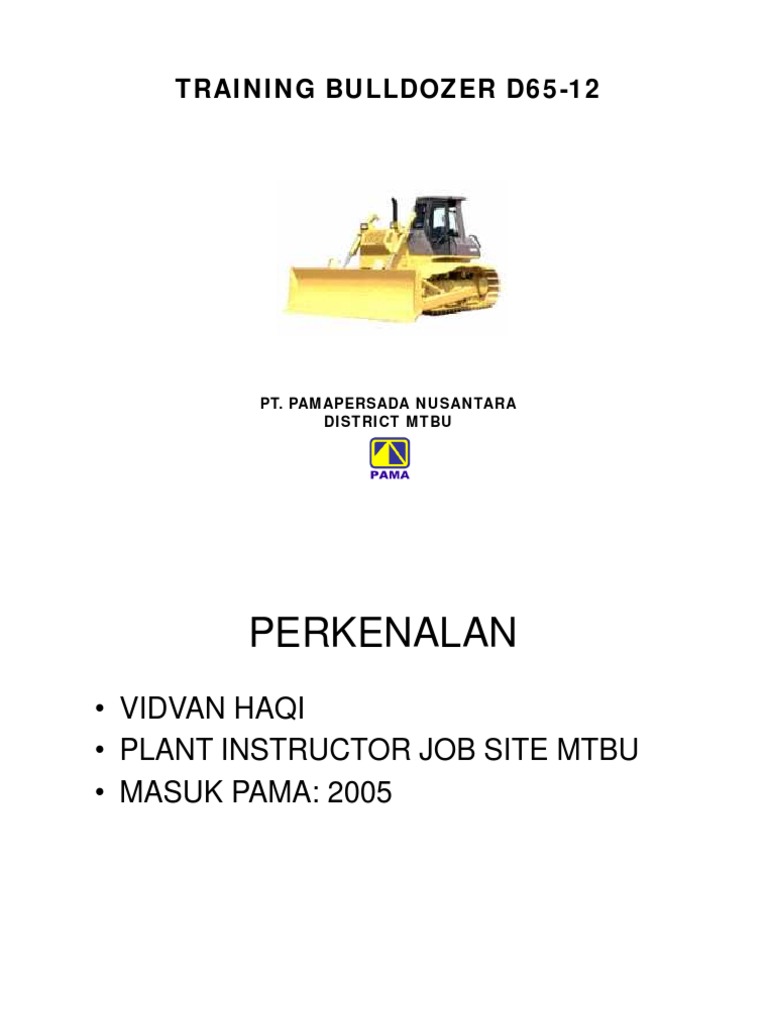 Komatsu D65-12 Bulldozer Training Guide | PDF | Science & Mathematics