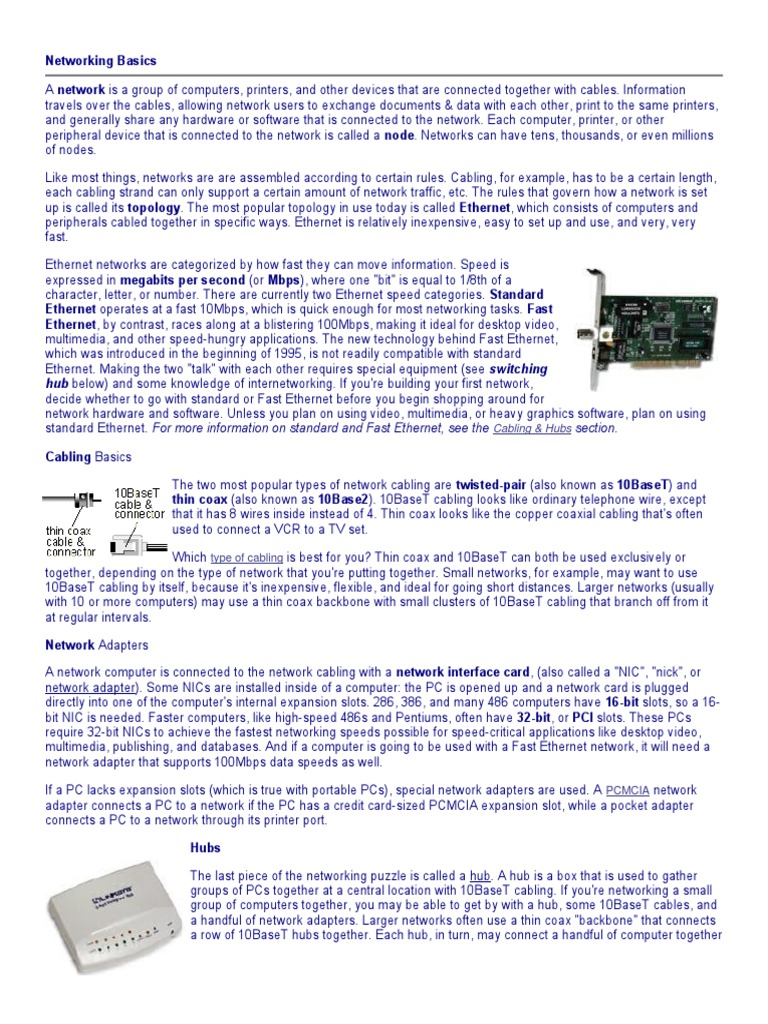 Networking Basics | PDF | Business | Computers