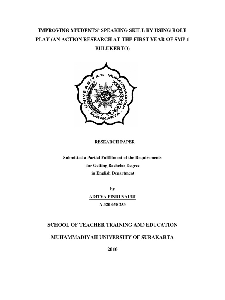 Role Play to Enhance Speaking Skills | PDF | Teachers | English Language