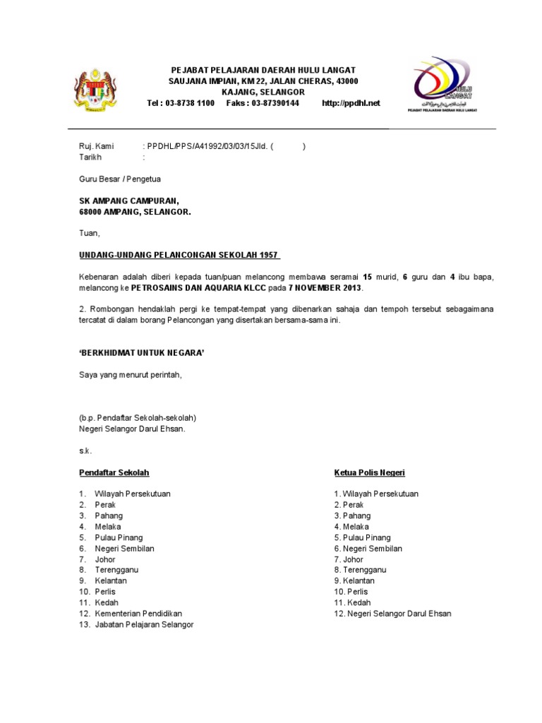 Surat Lawatan Ppd Pdf