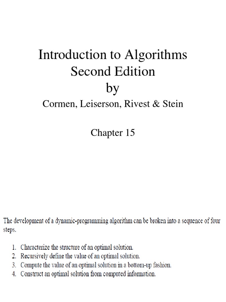 Introduction To Algorithms Second Edition By: Cormen, Leiserson, Rivest ...