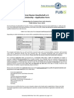 Ernst Reuter Gesellschaft E.V. Scholarship - Application Form