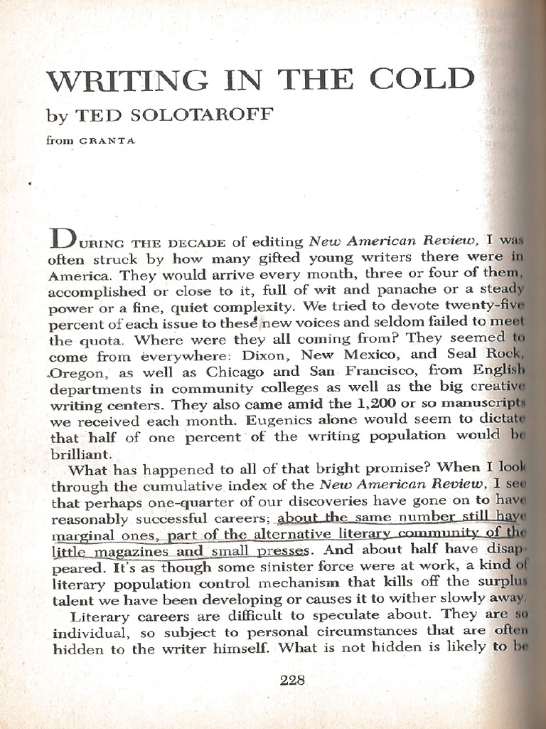 Writing in The Cold | PDF