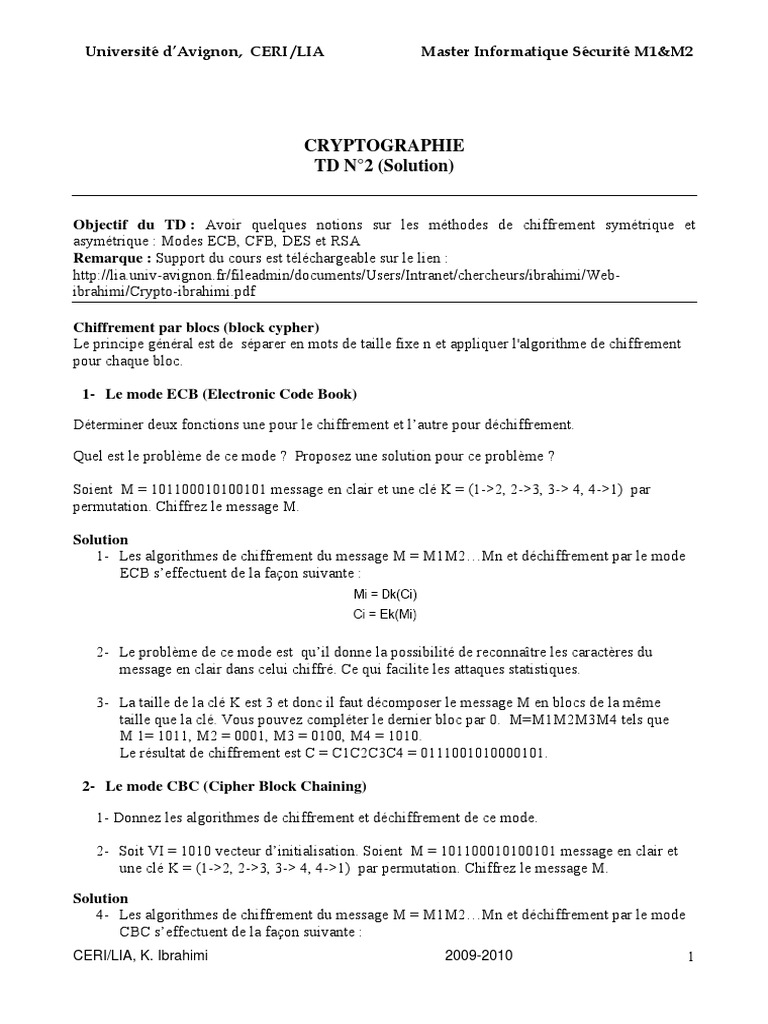 Chiffrement Symétrique et Asymétrique | PDF | Cryptage | Cryptographie