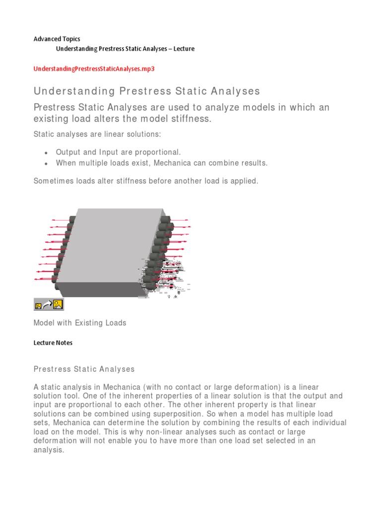 Prestress Static Analysis Guide | PDF | Structural Load | Bending
