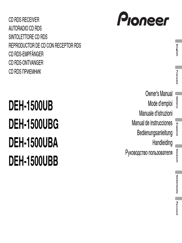 Manual Pioneer DEH-1500UB | PDF | Compact Disc | Usb